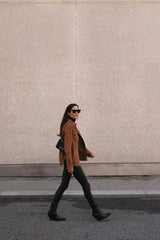 Mari Women's Suede Leather Shirt - Snuff - Bigardini