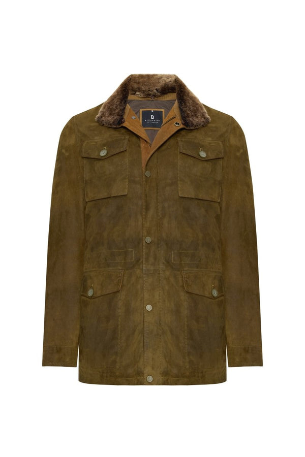 Matteo Men's Suede Padded Coat - Safari - Bigardini