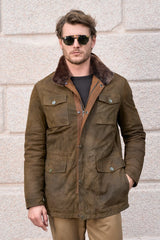 Matteo Men's Suede Padded Coat - Safari - Bigardini