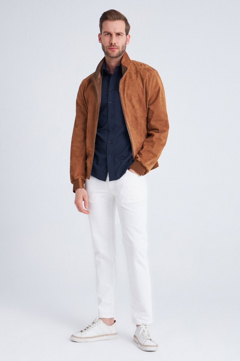 Moritz Men’s Reversible Suede Jacket - Camel - Bigardini