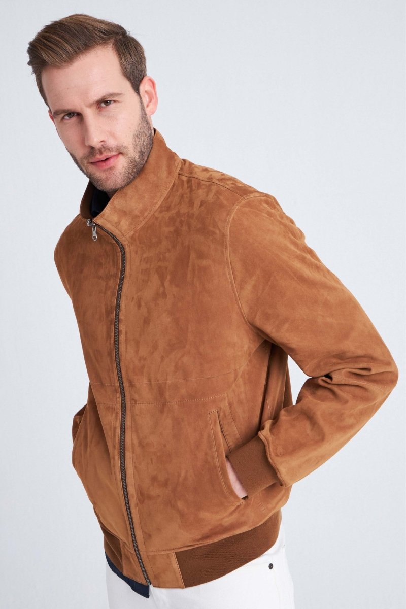 Moritz Men’s Reversible Suede Jacket - Camel - Bigardini