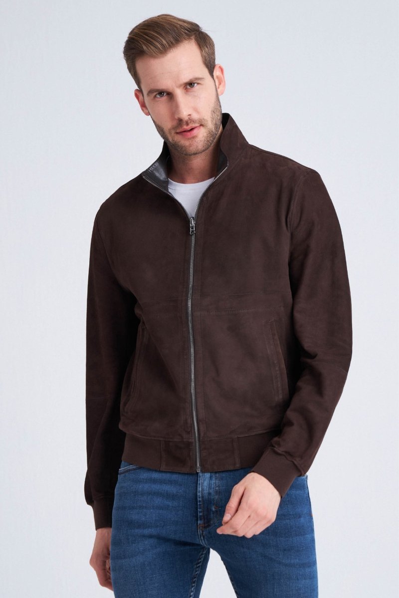 Moritz Men’s Reversible Suede Jacket - Coffee - Bigardini