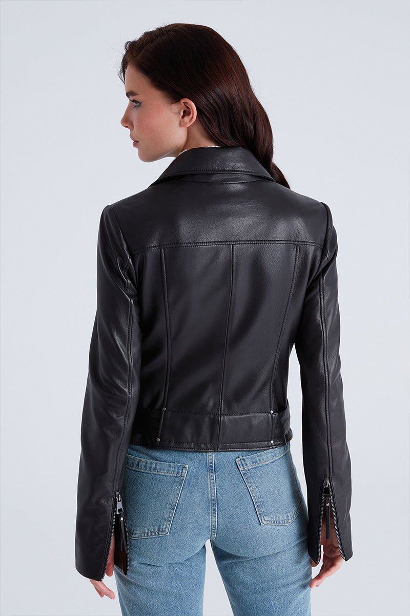 Naomi Women's Leather Biker Jacket - Bigardini