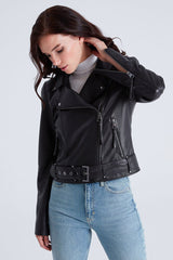 Naomi Women's Leather Biker Jacket - Bigardini