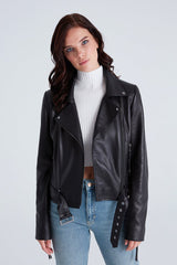 Naomi Women's Leather Biker Jacket - Bigardini