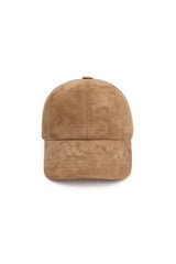 Nez Distressed Suede Baseball Cap with Shearling Lining - Snuff - Bigardini