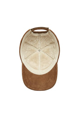 Nez Distressed Suede Baseball Cap with Shearling Lining - Snuff - Bigardini