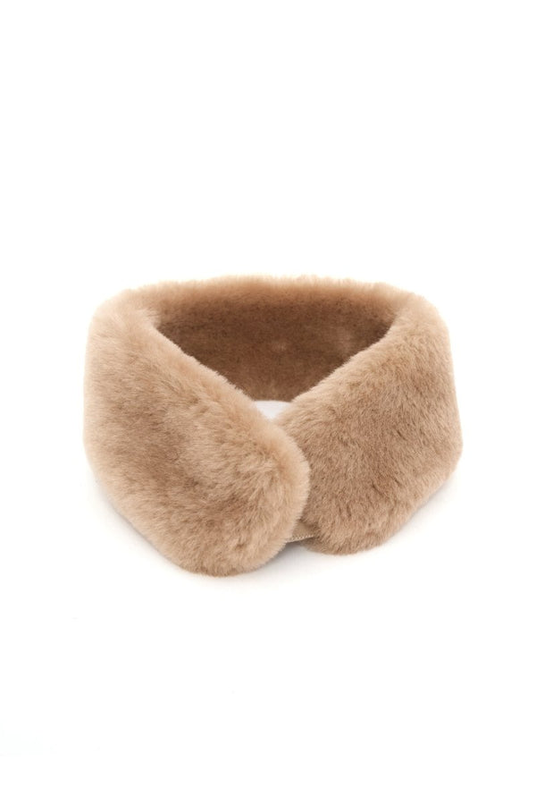 Nina Unisex Shearling Scarf - Beige - Bigardini