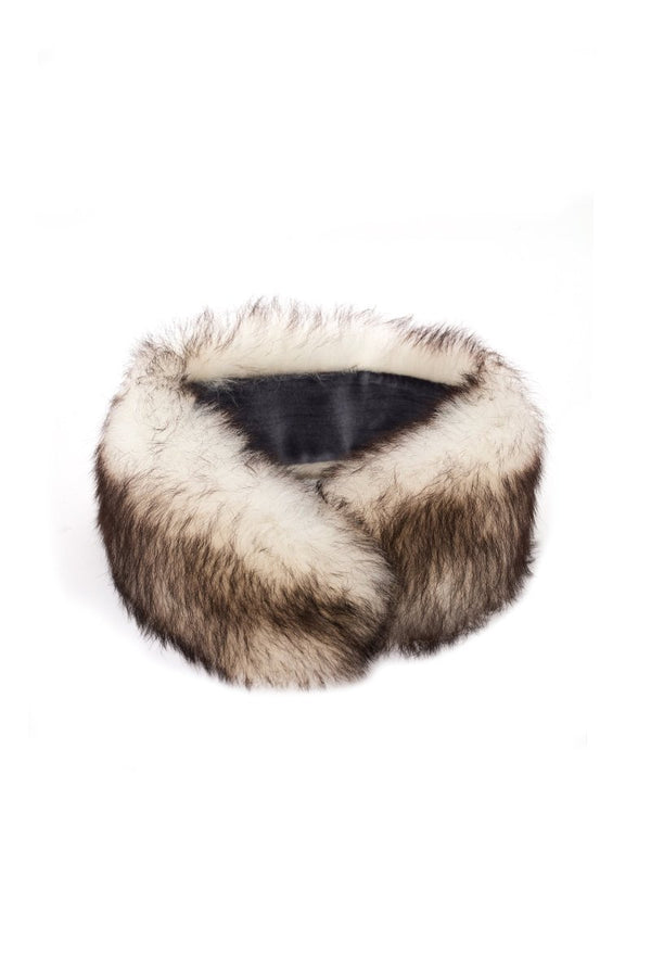 Nina Unisex Shearling Scarf - Smoke Gray - Bigardini