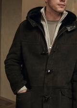 Noah Shearling Sheepskin Coat with Hood - Bigardini