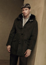 Noah Shearling Sheepskin Coat with Hood - Bigardini