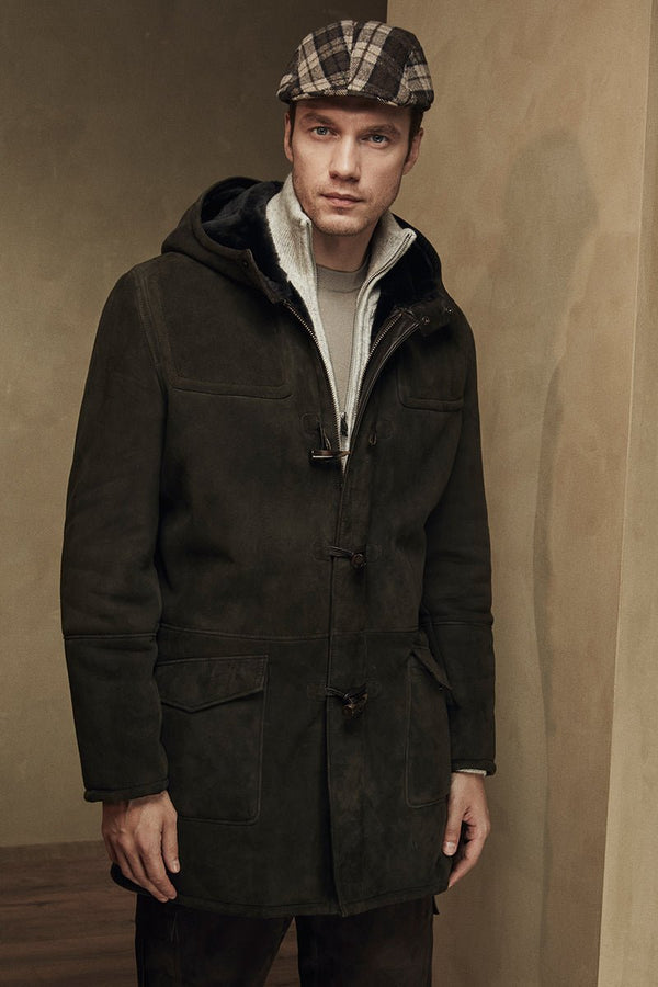 Noah Shearling Sheepskin Coat with Hood - Bigardini