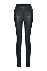 Ola Women's Leather Stretch Leggings - Black - Bigardini