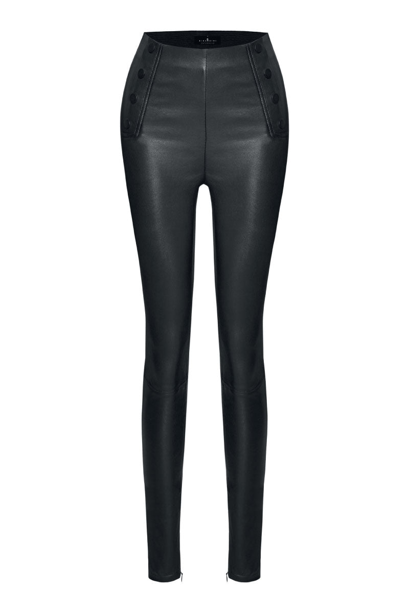 Ola Women's Leather Stretch Leggings - Black - Bigardini