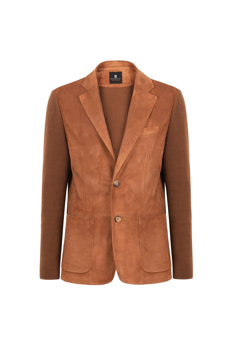 Pedro Men's Suede Blazer Jacket - Snuff - Bigardini