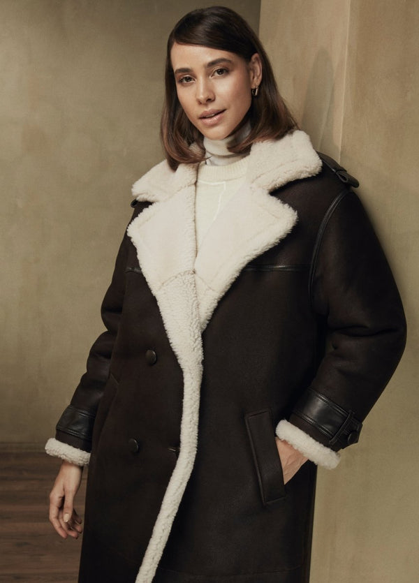 Penelope Oversize Merino Shearling Coat - Bigardini