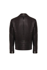 Pierre Men's Leather Biker Jacket - Black - Bigardini