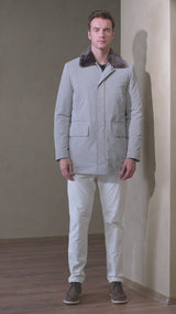 <tc>Cappotto impermeabile in shearling Mason- Grigio rinoceronte</tc>