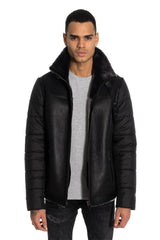 Ralf Men's Merino Shearling Sheepskin Coat - Black - Bigardini