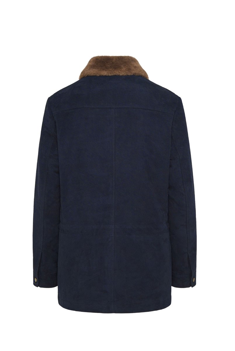 Raul Men’s Suede Safari Jacket - Navy Blue - Bigardini