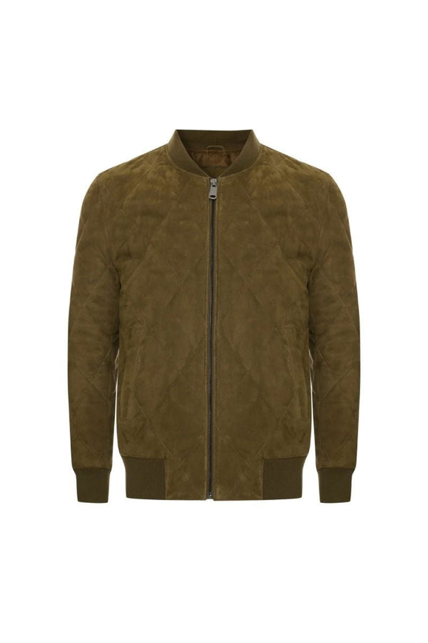 Remy Men’s Suede Leather Jacket - Khaki - Bigardini