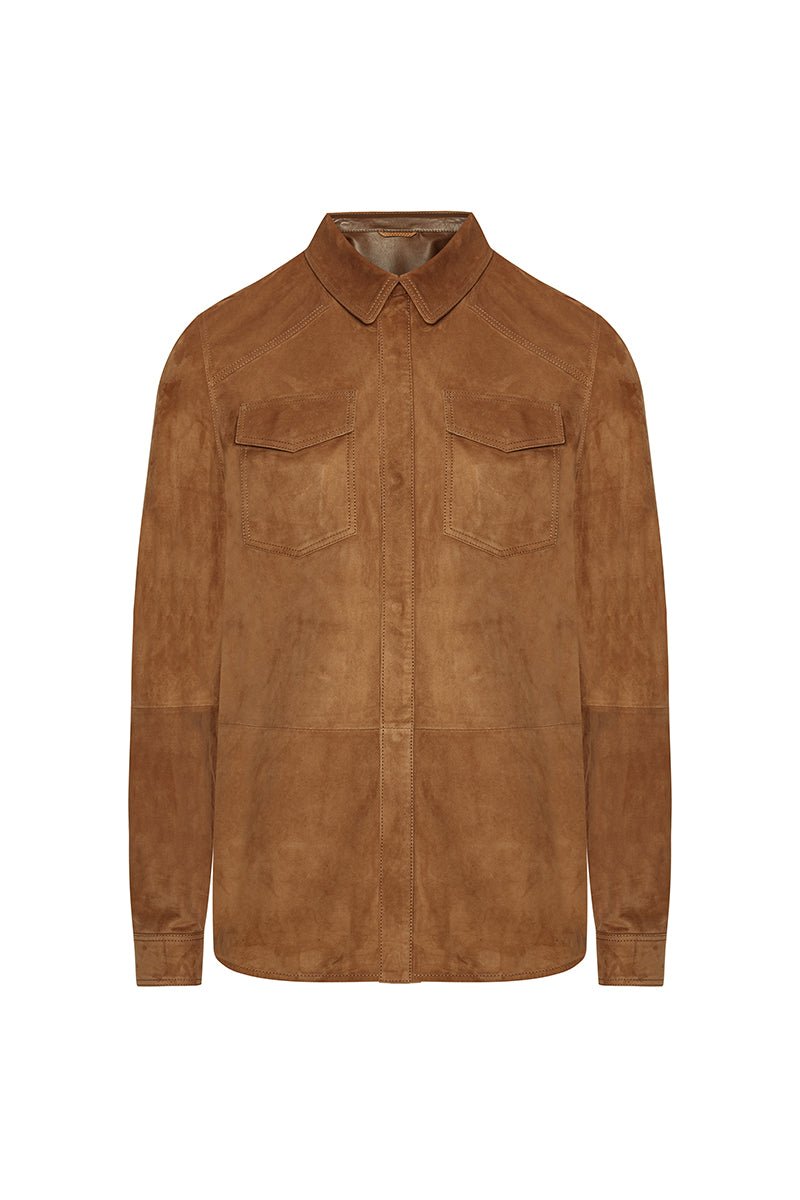 Renzo Men's Suede Leather Overshirt - Bigardini