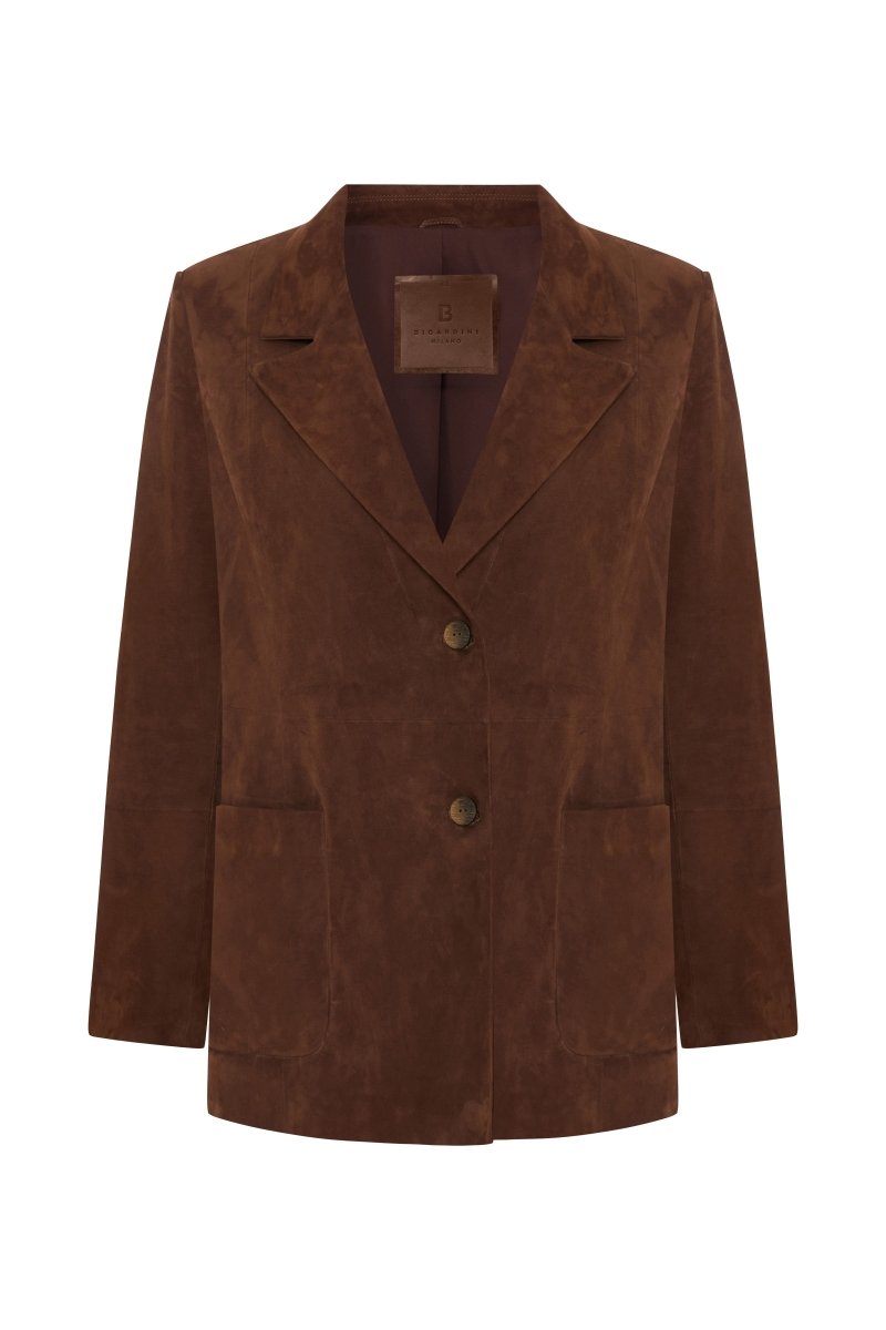 Sage Women’s Suede Blazer Jacket - Milk Brown - Bigardini