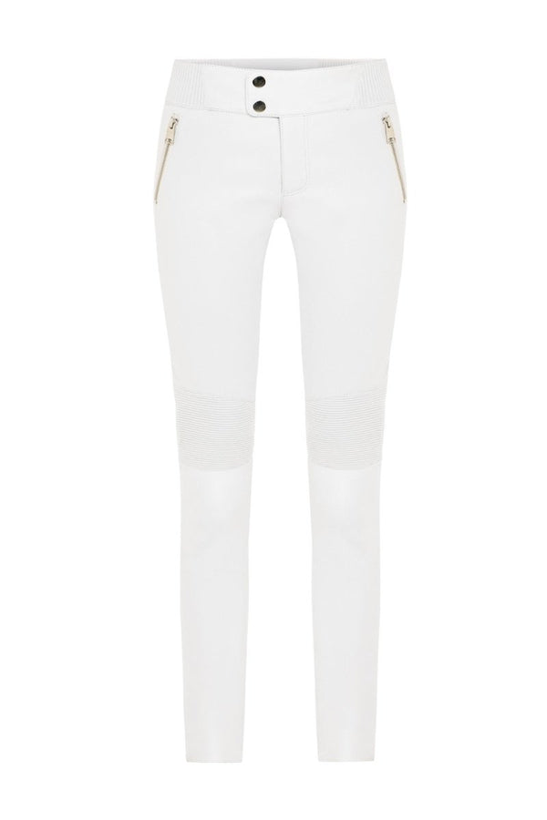 Shay Women's Leather Stretch Leggings - Snow White - Bigardini