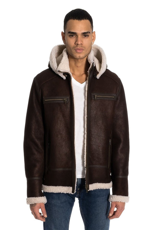 Brody shearling sheepskin bomber jacket best sale