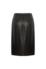 Simi Women's Pencil Skirt in Leather - Black - Bigardini