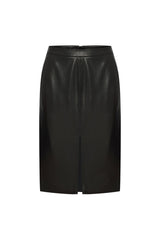 Simi Women's Pencil Skirt in Leather - Black - Bigardini