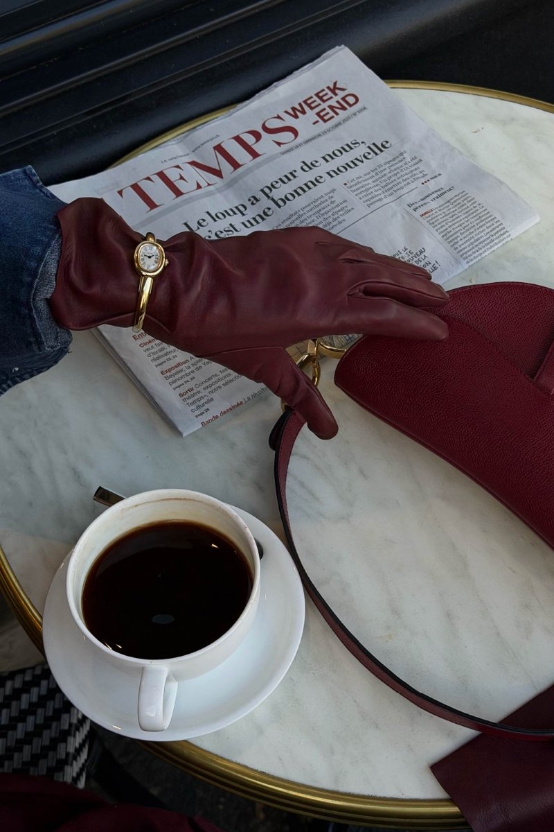 Solene Women's Long Leather Gloves - Marlboro - Bigardini