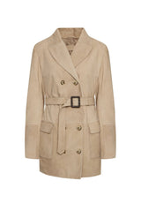 Tara Women’s Suede Trench Coat - Vison - Bigardini