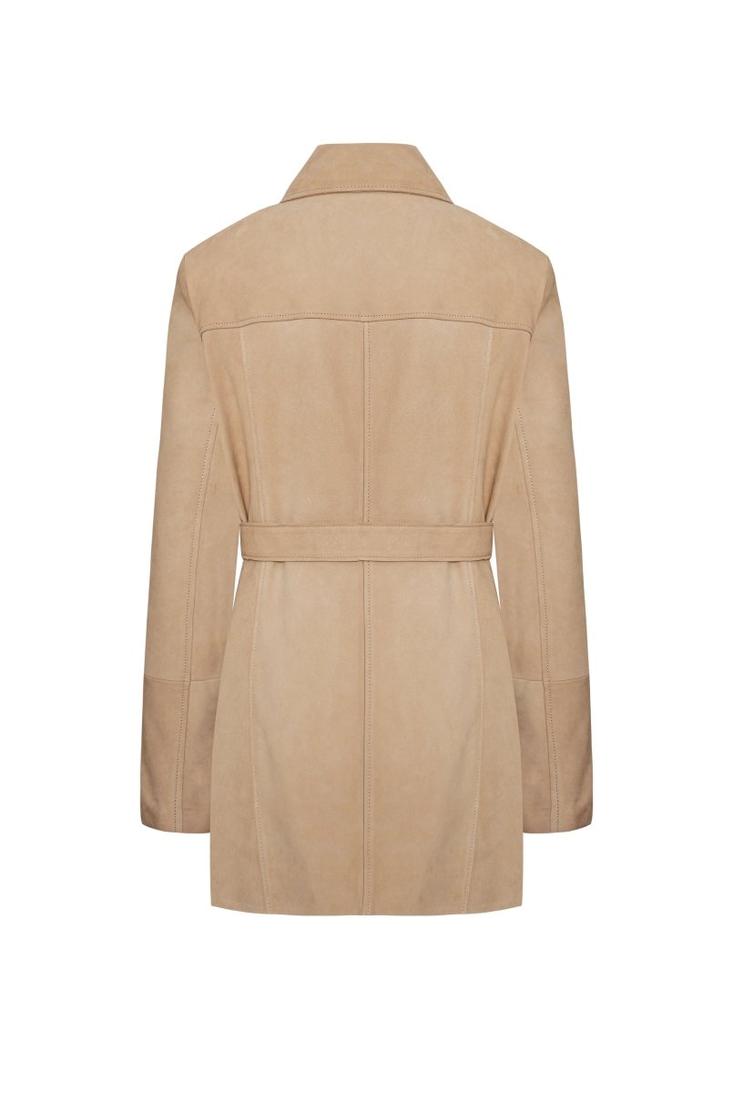 Tara Women’s Suede Trench Coat - Vison - Bigardini