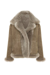 Tofana Women’s Reversible Shearling Sheepskin Coat - Rhino Gray - Bigardini
