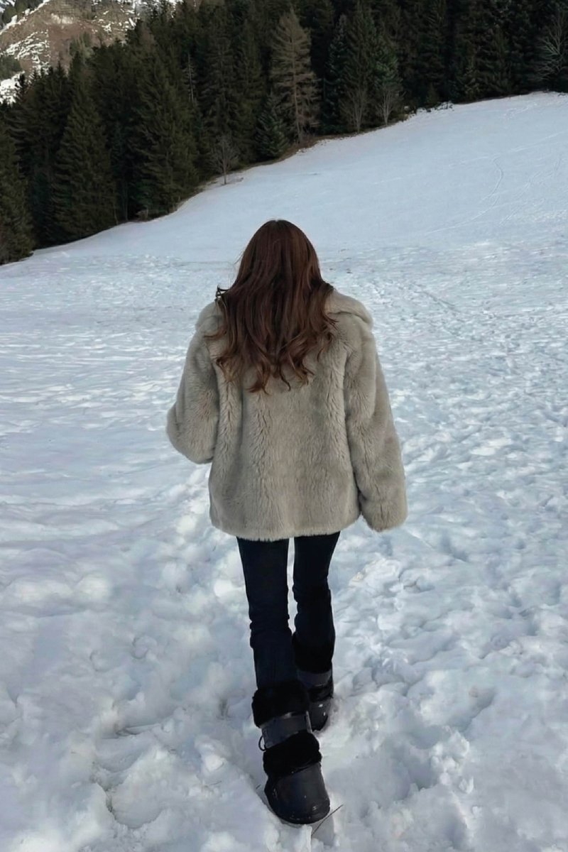 Tofana Women’s Reversible Shearling Sheepskin Coat - Rhino Gray - Bigardini