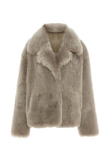 Tofana Women’s Reversible Shearling Sheepskin Coat - Rhino Gray - Bigardini