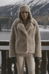 Tofana Women’s Reversible Shearling Sheepskin Coat - Rhino Gray - Bigardini