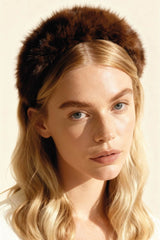 Velora Women’s Fur Headband - Dark Chocolate - Bigardini