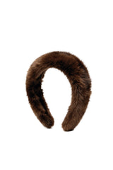Velora Women’s Fur Headband - Dark Chocolate - Bigardini