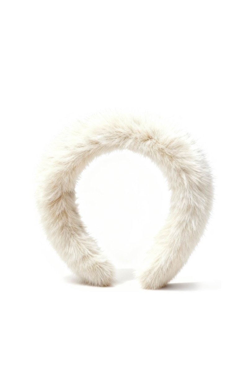 Velora Women's Fur Headband - Snow White - Bigardini