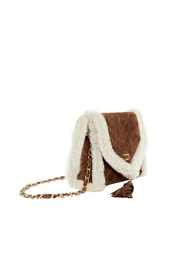 Veronica Women’s Shearling Bag - Whiskey - Bigardini