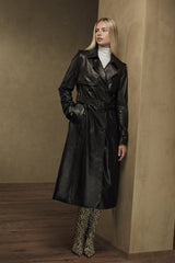 Victoria Lambskin Leather Trench Coat - Bigardini