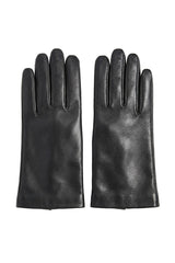 Zaya Women's Leather Gloves with Cashmere Lining - Black - Bigardini