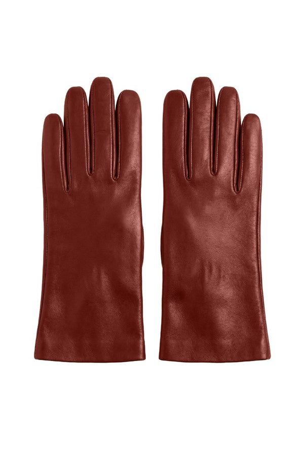 Zaya Women's Leather Gloves with Cashmere Lining - Tan - Bigardini