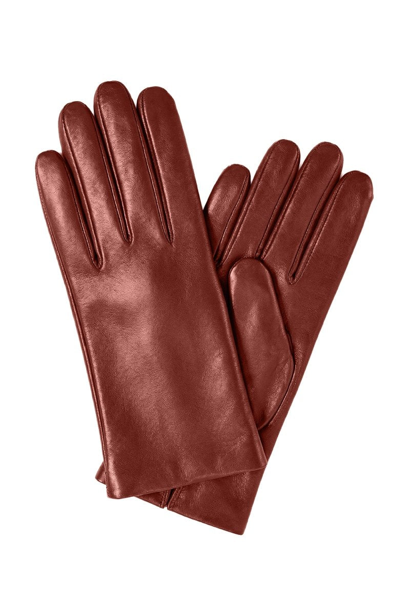 Zaya Women's Leather Gloves with Cashmere Lining - Tan - Bigardini