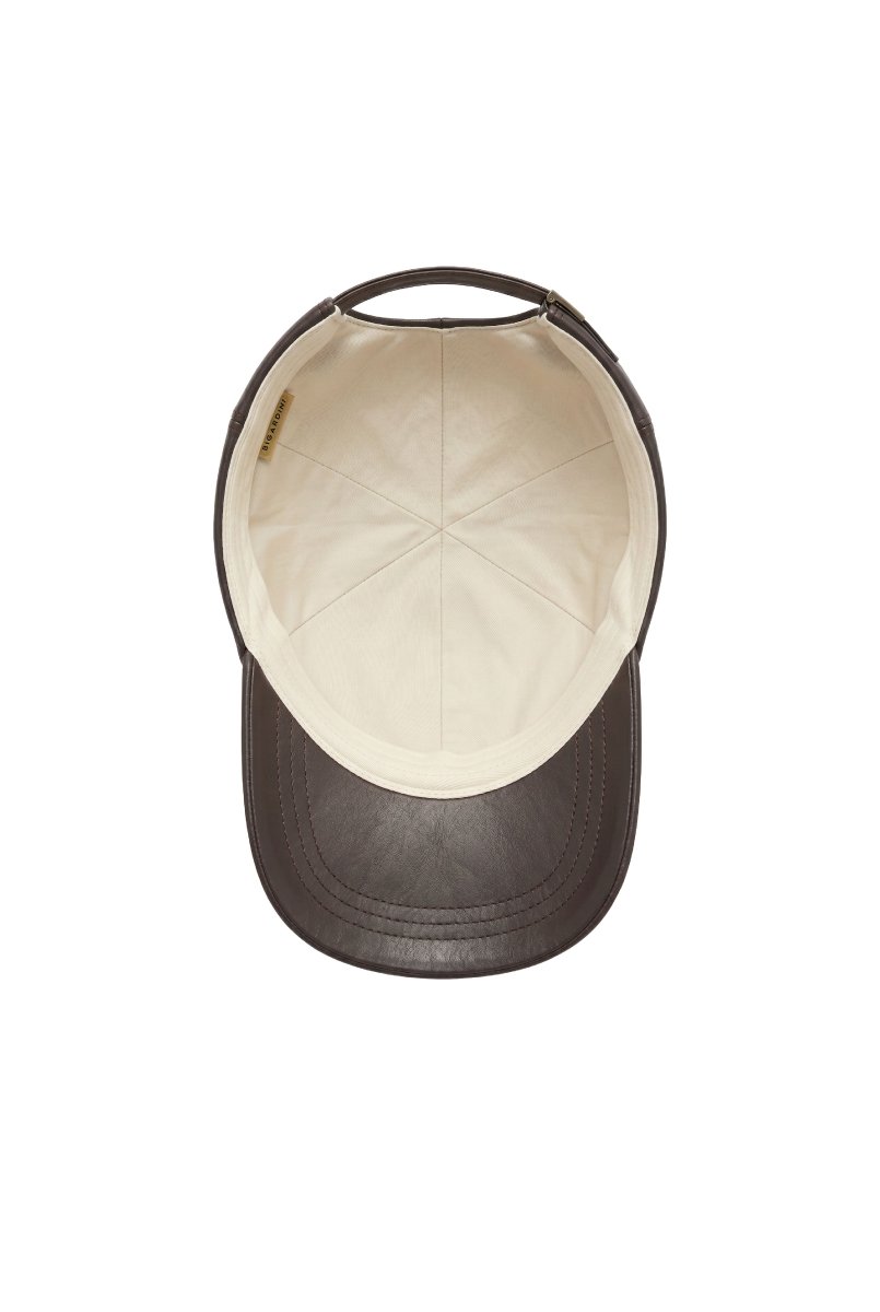Zen Unisex Leather Baseball Cap - Brown - Bigardini
