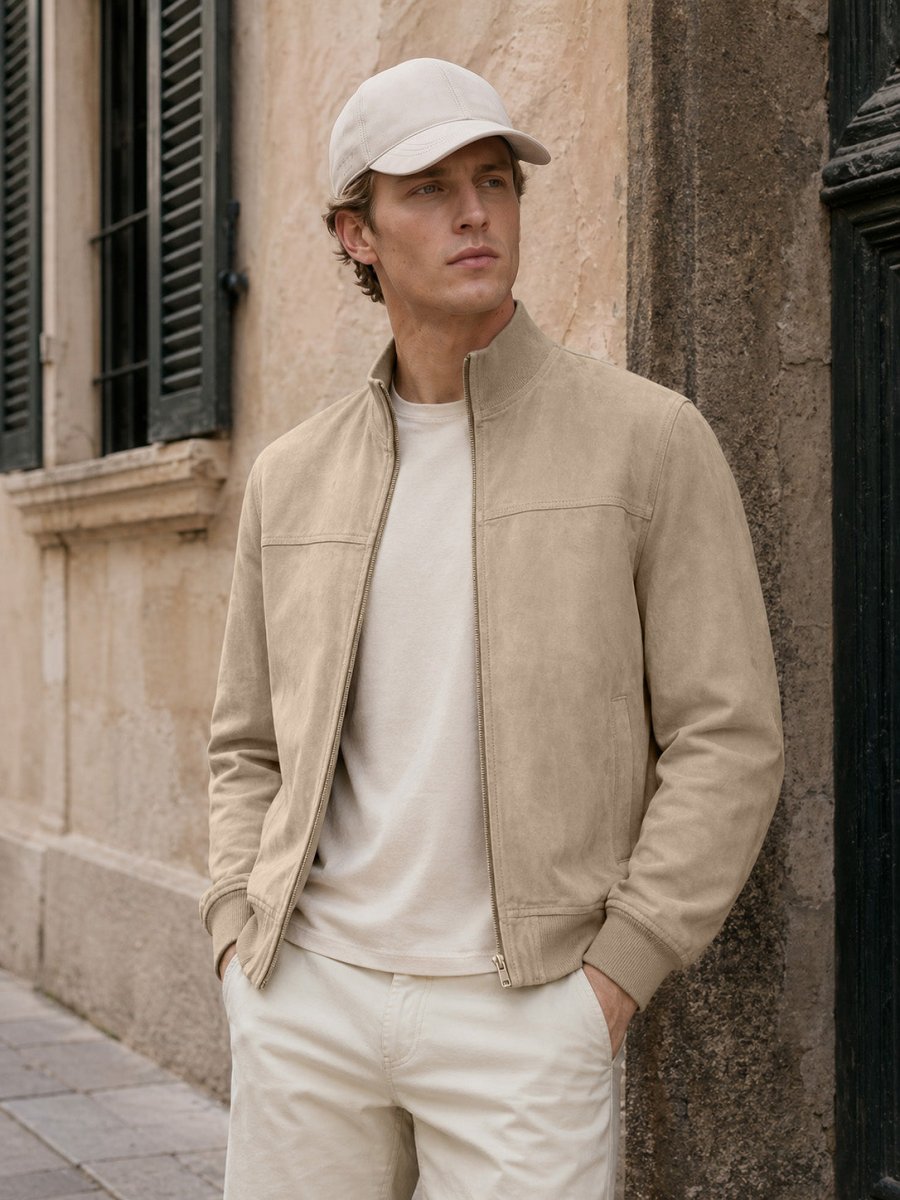 Zen Unisex Suede Baseball Cap - White Sand - Bigardini