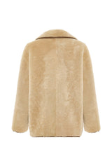 Zoe Women’s Reversible Shearling Jacket - Beige - Bigardini