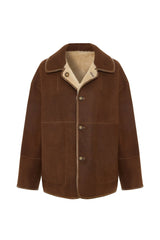 Zoe Women’s Reversible Shearling Jacket - Beige - Bigardini